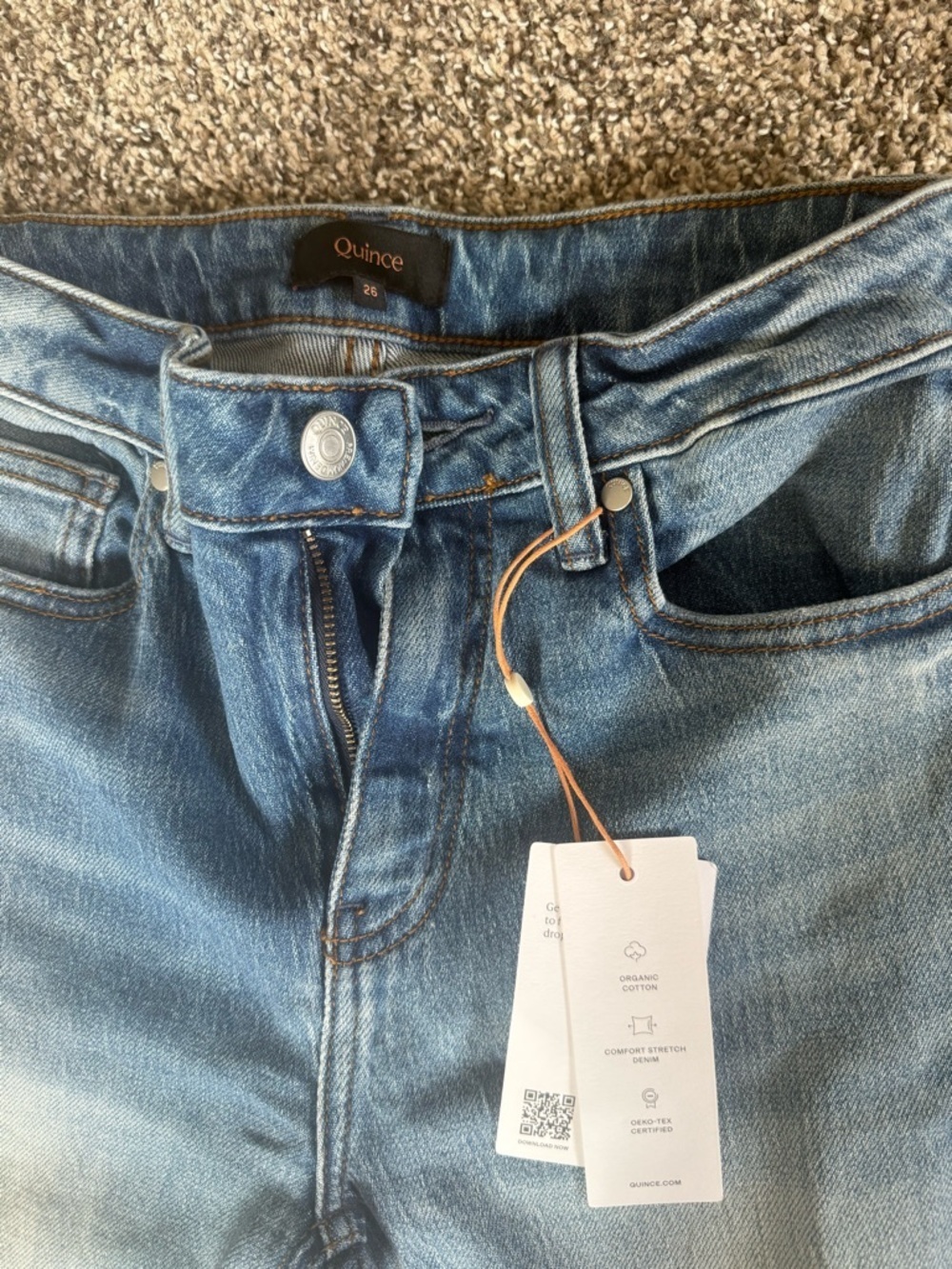NWT Quince Women’s Light Blue Wide-Leg Women's Jeans Size 26 - Picture 2 of 5